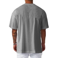 Mens Oversized T Shirt Breathable Mesh Gym Fitness Quick Dry Loose Top UK