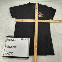 ALAB Casual Crew Neck Graphic Short Sleeve Shirt Mens Size Medium M Black
