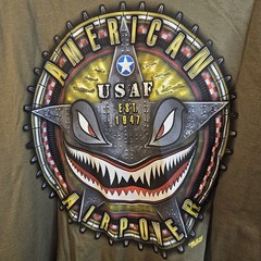 7.62 Design USAF-Shirt Military Graphic Print SS Green 2X NWOT
