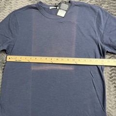 Buck Mason Midnight Slub Curved Hem Tee Mens Size Small Navy NWT
