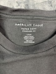 American Eagle Shirt Mens Large Gray Super Soft AE Logo Graphic Tee Crewneck