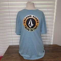 Volcom Stone True To This Blue Graphic T-Shirt Size Large