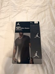 NIB Nike Jordan Flight Base Cotton Stretch Crew Neck Tee 2 PACK – BLACK, MEDIUM