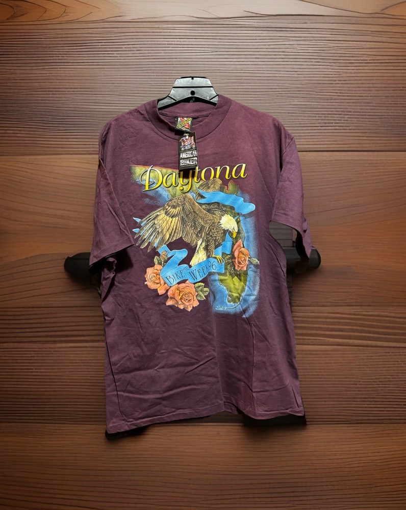 3D Emblem Daytona Bike Week 1996 T Shirt XL Double Sided Eagle Crocodile Chopper