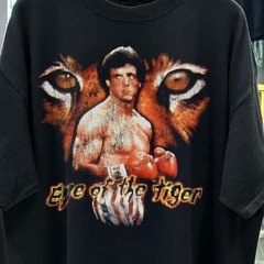 80’s Eye Of The Tiger “Rocky 3 ” Washed Black T-Shirt XL