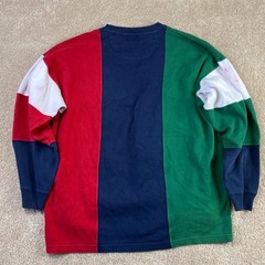 Ivy Crew Boathouse Colorblock Shirt Mens Large Vintage 90s Nautical Navy Red