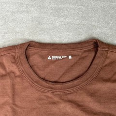 American Giant Everest Tee Mens Medium Tiramisu Brown Heavy Thick $80 USA NWOT