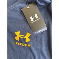 Under Armour Mens Freedom Flag T-Shirt Navy Blue Yellow XXL 1370810 NEW
