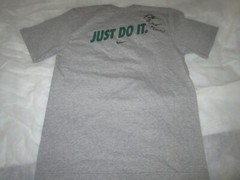 Nike Miami Basketball signed TShirt Men Size M Gray Fantastic 2 side graphic New