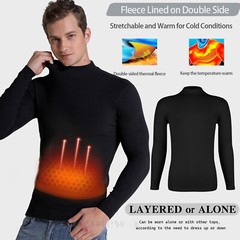 Men Long Sleeve T-shirt High Neck Jumper Undershirt Mock Neck Tops Pullover Slim