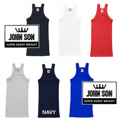 Plain Men’s G-unit Tank Top BULK Muscle Square Cut [JOHN SON] Super Heavy Weight