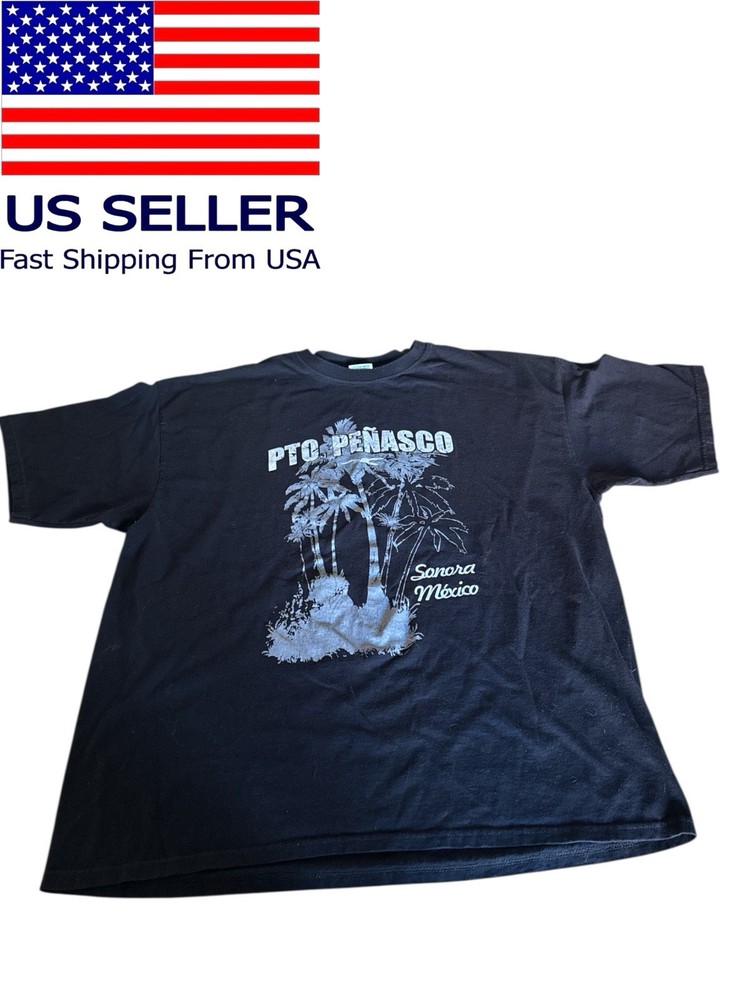 Puerto Penasco Sonora Mexico Men T-Shirt Black Size 2XL
