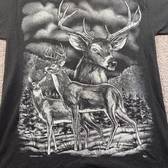 Vintage Springhill Double-Sided Deer Nature Graphic Print Size Small Black
