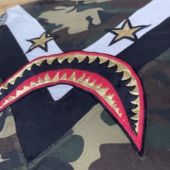 FOCUS Quality Wear T Shirt Mens M Shark Mouth Graphic Tee Camo Green Maxi Star M