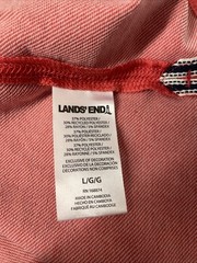 Lands End Men’s Classic Fit Stretch Tee Shirt Crewneck LARGE Short Sleeve RED