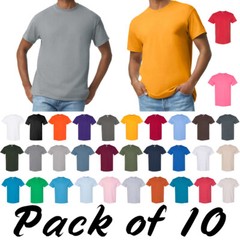 Gildan Mens Heavy 100% Cotton (Pack Of 10) Bulk Plain Adult T-Shirt Tee 5000
