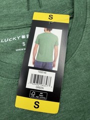 Lucky brand men’s t shirt Small green logo cotton polyester rayon new with tag