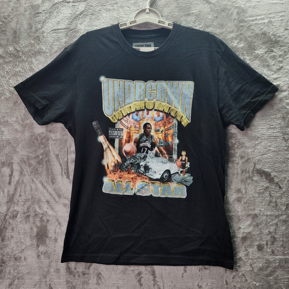 UNDRCRWN All Star Graphic T-Shirt Black Medium Hip Hop Parody Basketball USA