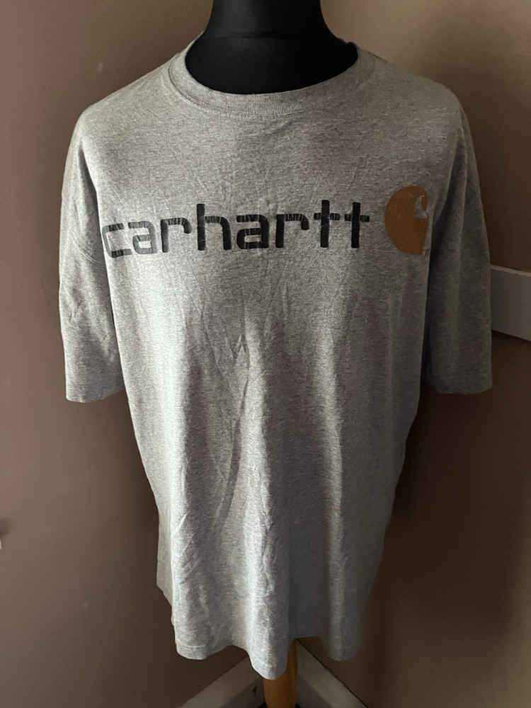CARHARTT T-Shirt Grey Short Sleeve, Loose Fit Up To 48” Chest Large