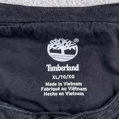 Timberland Henley Shirt Mens XL Black Mini Waffle Long Sleeve Cotton Casual Logo