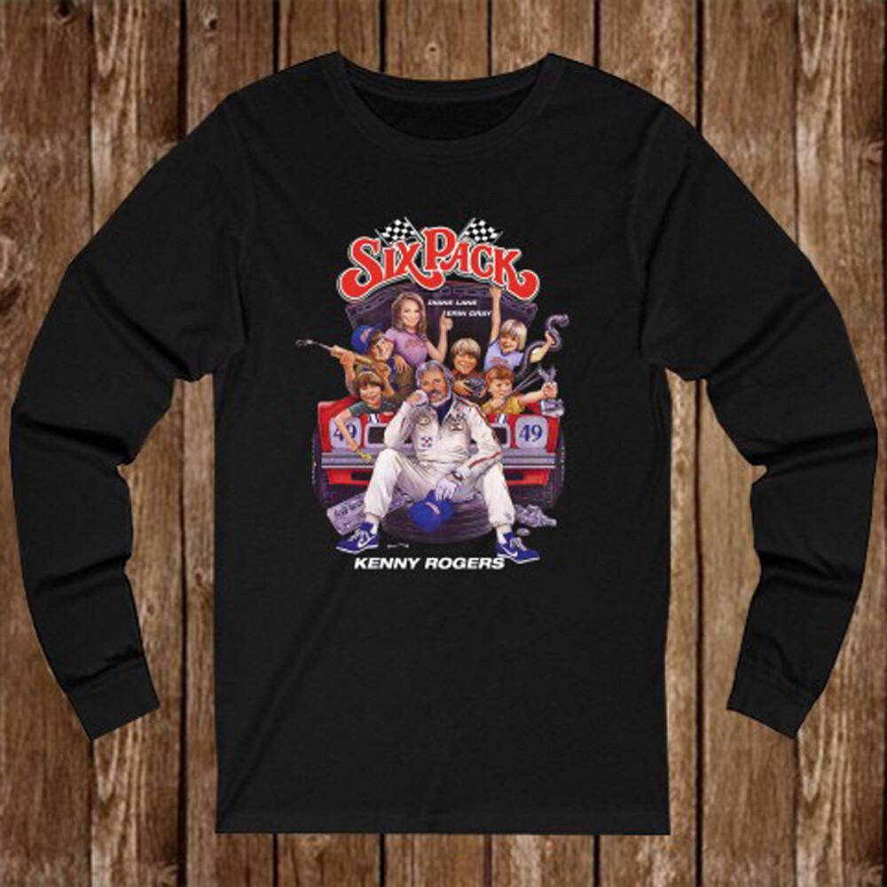 Six Pack Movie Kenny Rogers Long Sleeve Men’s Black T-Shirt Size S-2XL