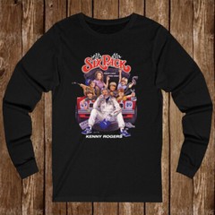 Six Pack Movie Kenny Rogers Long Sleeve Men’s Black T-Shirt Size S-2XL