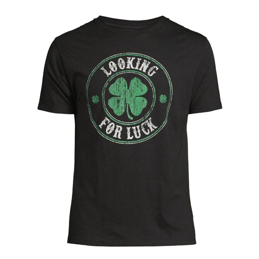Way To Celebrate 2XL 50-52 St. Patricks Day Men’s Shamrock Graphic Tee Black
