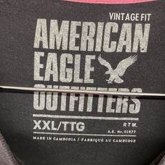 American Eagle Outfitters Vintage Fit Black Big Eagle Graphic T-Shirt Mens 2XL