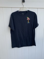 Alab Graphic T Shirt Black Trippy T Shirt Mushroom Sz Large