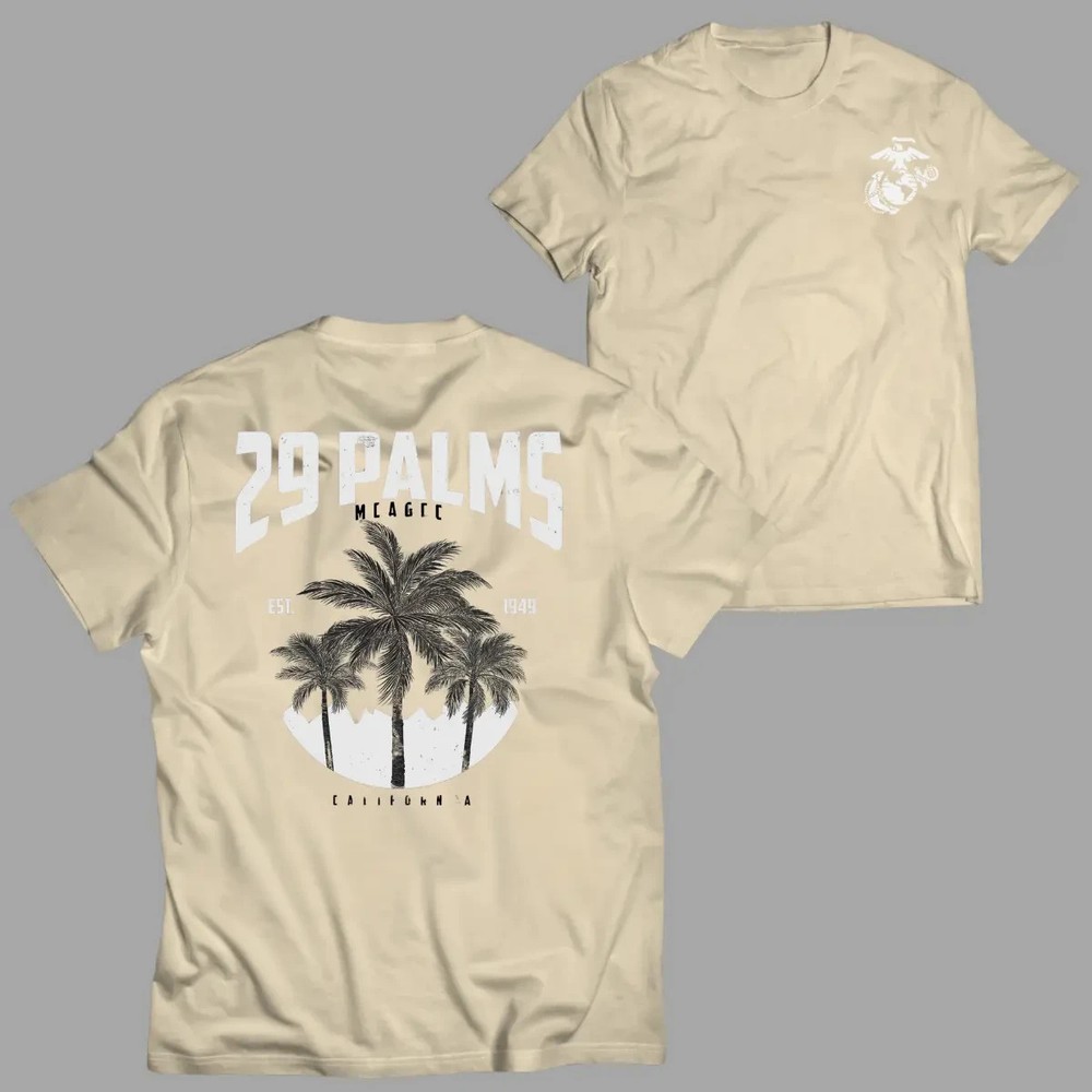 29 Palms California T-Shirt, USMC Base Tribute Graphic 2 Sides