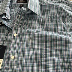 Stafford Travel Easy-Care Broadcloth Short Sleeve Plaid Shirt Size 16.5