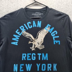 American Eagle Outfitters Shirt Mens XL Black Long Sleeve New York Graphic Tee