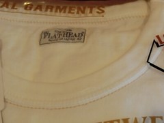 The Flat Head FN-THC-001 3 needles one off T-shirt THC PLAIN FLATHEAD WHITE NEW