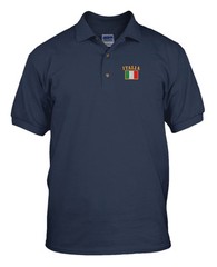 ITALIA FLAG Embroidery Embroidered Golf Polo Shirt