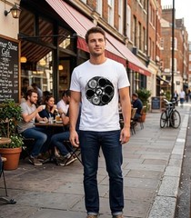 Revolver Cylinder Bullet Graphic Tee Mens 2A Gun Rights Ammo Grunge Shirt