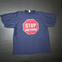 Vintage T Shirt Mens 3XL Blue Y2k Streetwear Skater Big Graphic Cotton 2000s