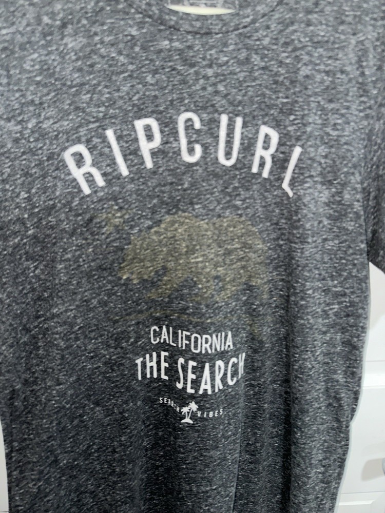 RIP CURL The Search California Graphic Print Gray Crew Neck T-Shirt Mens M