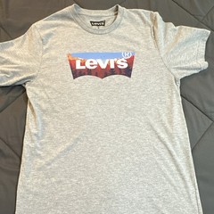 Levi’s Men’s Gray Graphic Logo T-Shirt Crew Neck Short Sleeve Cotton M