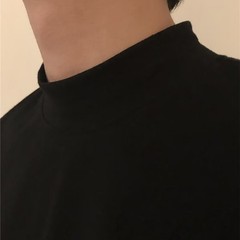 Men’s Solid Color Short Sleeve Half Turtleneck Pullover Loose Undershirt