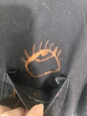 Pharrahisdope Hand Painted Bleach Art Cropped T Shirt Size L Mushrooms Stars Eye