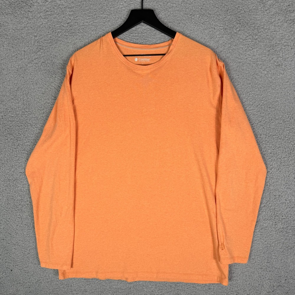 Coolibar Men’s Morada Everyday Long Sleeve Shirt Size Large Orange Sun UPF 50+