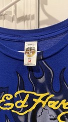Ed Hardy Men’s Blue Skull Logo Graphic Print Tee Short Sleeve Crew Neck M Y2K