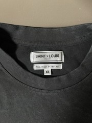 SAINT x LOUIS Men’s Relaxed Boxy Fit Black Crew Neck T-Shirt Solid XL