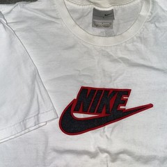 VTG Nike Shirt Mens Large White Red Essential Center Swoosh Check 90s Y2K-Flaw
