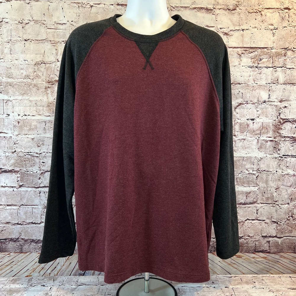Orvis Men’s Heather Burgundy Long Sleeve Crew Neck Classic Collection Shirt XL