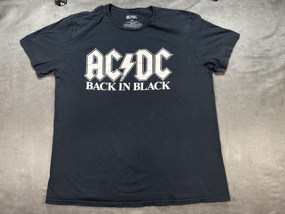 Official Merchandise AC/DC ACDC Back In Black Concert Tour XL Rock Shirt Black