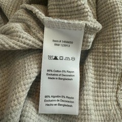 Jachs MFG Men’s Long Sleeve Thermal Waffle Knit Base Layer Tee XL Taupe / Brown
