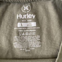 Hurley Surf & Enjoy Men’s Green Logo Graphic Tee Size Large L Skate Surf Shirt