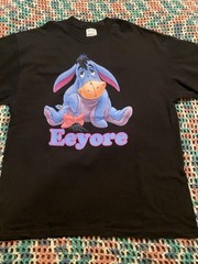 Vintage Eeyore Black TShirt Sz XL (23in W X 30in L) M&O KNITS HEAVYWEIGHT Disney