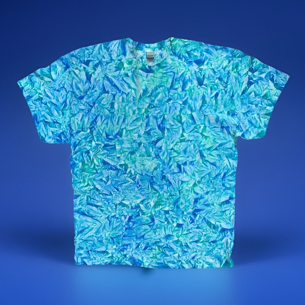 *New* 3XL & 4XL Handmade Tie Dye, Emerald Sea Cruncht Crinkle, Crew or V-Neck